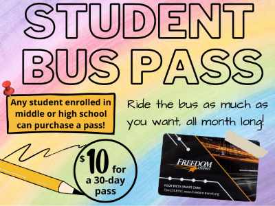 Student Bus Passes are now available from Freedom Transit
